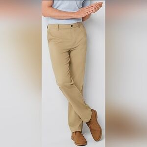 St. John's Bay Easy Care Classic Fit Flat Front Pant Khaki Sz 40x30